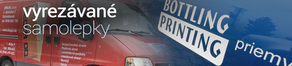 Vyrezávané samolepky (z jednofarebnej fólie) určené pre reklamu na auto