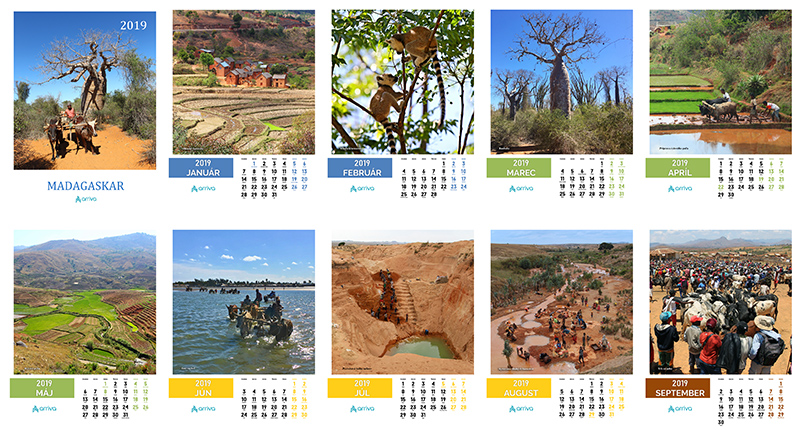 Návrh nástenného kalendára pre fotografa cestovateľa - Madagaskar