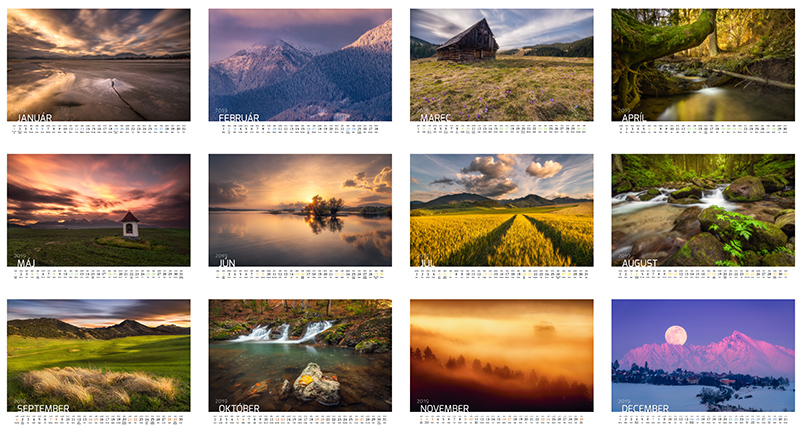 Nástenný kalendár fotografa slovenskej prírody