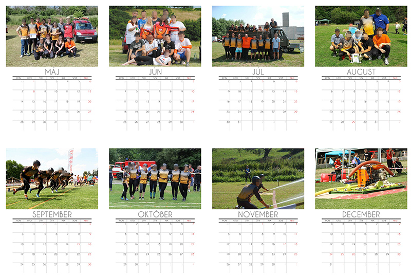 Nástenný kalendár pre DHZ - dobrovoľný hasičský zbor v obci
