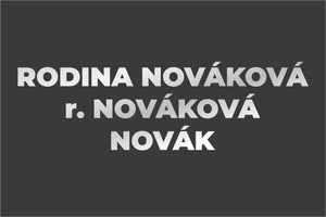 Vinylová nálepka na poštovú schránku alebo vchodové dvere: RODINA NOVÁKOVÁ