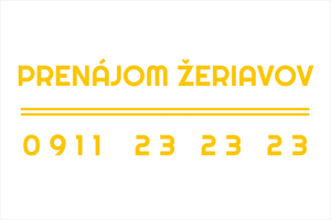 Vinylová reklamná nálepka pre stavebné firmy a žeriavnikov: PRENÁJOM ŽERIAVOV, autožeriav, zdvíhacia technika, stavebné výťahy, prenájom strojov, telefónny kontakt