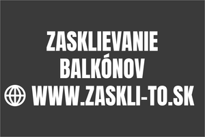Masívna biela nálepka na úžitkové auto: ZASKLIEVANIE BALKÓNOV, hliníkové systémy, moderná reklama na firemnú dodávku s webom