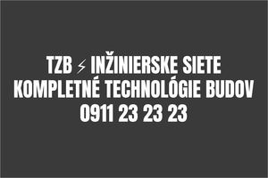 Biela industriálna nálepka na auto: TZB - INŽINIERSKE SIETE a technológie budov, elektroinštalácie a potrubia, stavebná reklama s telefónom