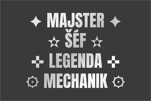 Set pán majster, šéf, legenda, mechanik