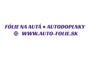 Fialová štýlová nálepka na auto: FÓLIE NA AUTÁ A AUTODOPLNKY, tónovanie skiel, autofólie a car wrap, firemná reklama s webovou stránkou