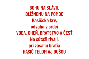 Set 5 vinylových nálepiek pre dobrovoľných a profesionálnych hasičov s tradičnými heslami a citátmi o bratstve, odvahe a pomoci