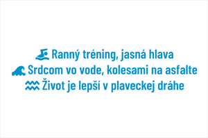 Set 3 vinylových nálepiek pre plavcov: Ranný tréning jasná hlava top jazda, Srdcom pod vodou kolesami na asfalte, Život je lepší v plaveckej dráhe