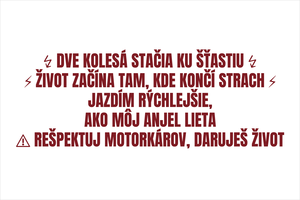 Tmavočervený set vyrezávaných nálepiek na motorku a auto s textami Dve kolesá stačia ku šťastiu, Život začína tam kde končí strach, Jazdím rýchlejšie ako môj anjel lieta, Rešpektuj motorkárov daruješ život a moto motívmi