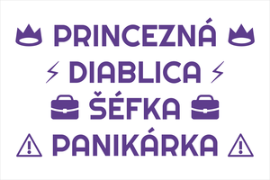 Červený set 4 vtipných ženských nálepiek na auto s textovými ikonami